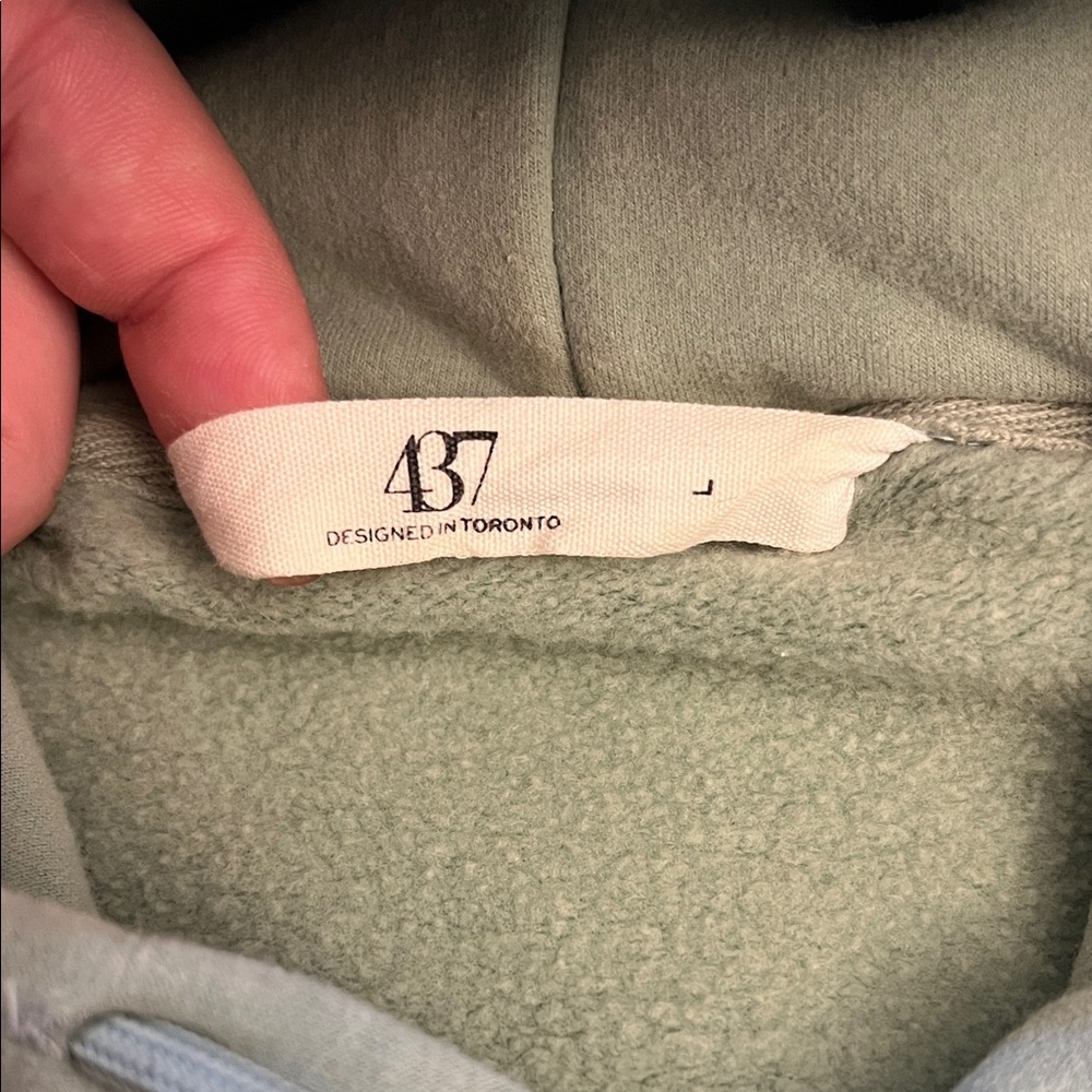 437 Sage Green Hoodie - Picture 2 of 3